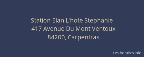 Station Elan L'hote Stephanie