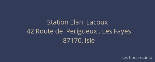 Station Elan  Lacoux
