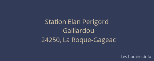 Station Elan Perigord