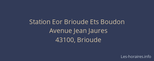 Station Eor Brioude Ets Boudon