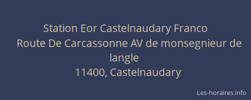 Station Eor Castelnaudary Franco