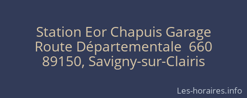 Station Eor Chapuis Garage