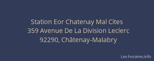 Station Eor Chatenay Mal Cites