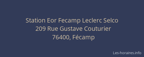 Station Eor Fecamp Leclerc Selco