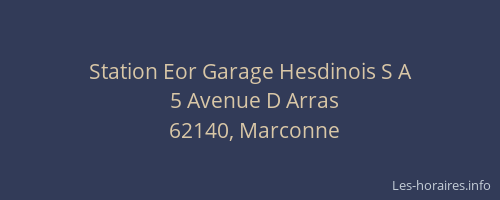 Station Eor Garage Hesdinois S A