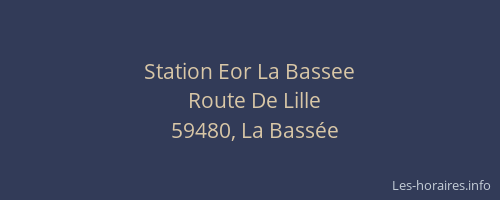 Station Eor La Bassee