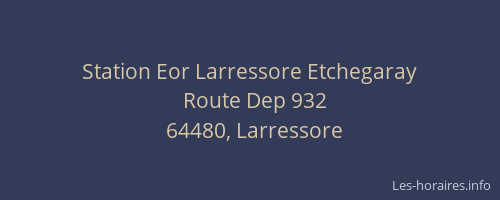 Station Eor Larressore Etchegaray