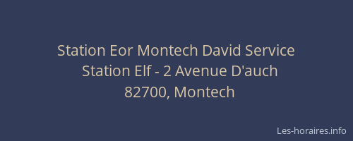 Station Eor Montech David Service