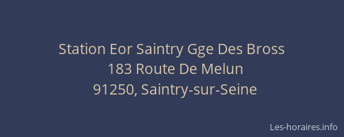 Station Eor Saintry Gge Des Bross