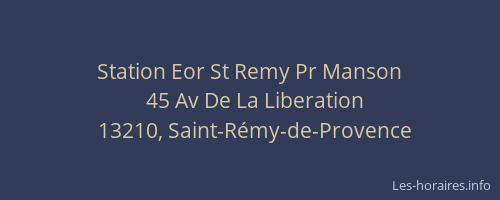 Station Eor St Remy Pr Manson