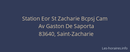 Station Eor St Zacharie Bcpsj Cam