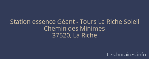 Station essence Géant - Tours La Riche Soleil