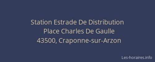 Station Estrade De Distribution