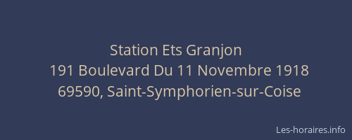 Station Ets Granjon