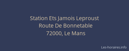 Station Ets Jamois Leproust