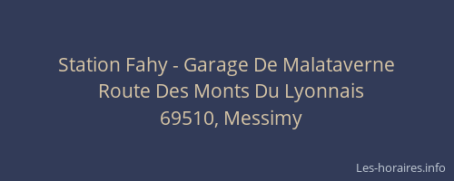 Station Fahy - Garage De Malataverne