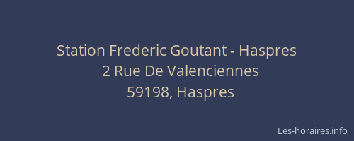 Station Frederic Goutant - Haspres