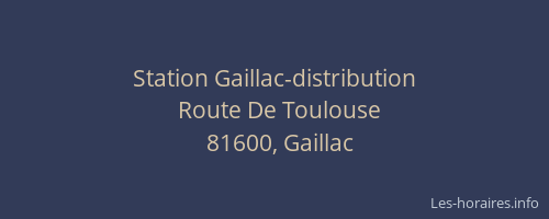 Station Gaillac-distribution