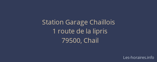 Station Garage Chaillois