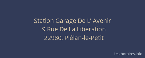 Station Garage De L' Avenir