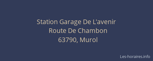 Station Garage De L'avenir