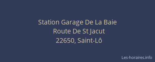 Station Garage De La Baie