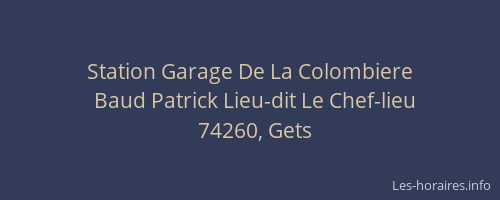 Station Garage De La Colombiere
