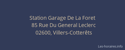 Station Garage De La Foret