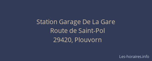 Station Garage De La Gare