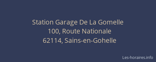 Station Garage De La Gomelle