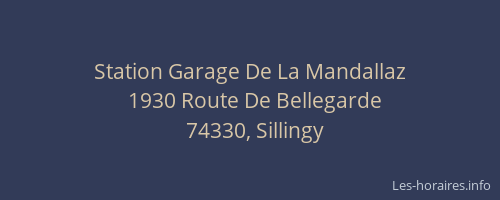 Station Garage De La Mandallaz
