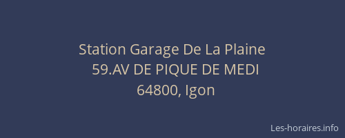 Station Garage De La Plaine