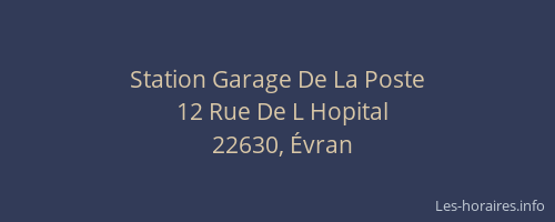 Station Garage De La Poste