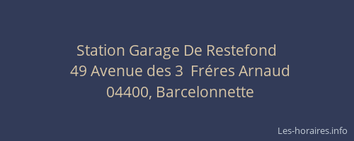 Station Garage De Restefond