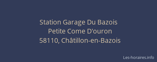Station Garage Du Bazois