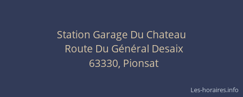 Station Garage Du Chateau