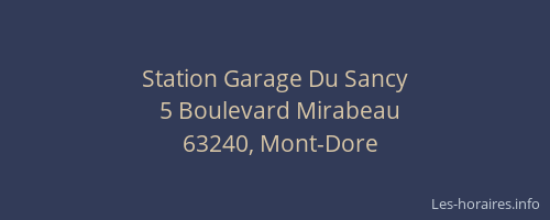 Station Garage Du Sancy