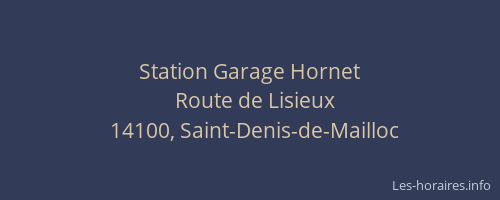 Station Garage Hornet