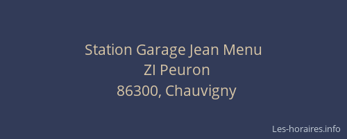 Station Garage Jean Menu