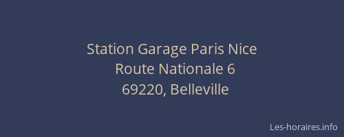 Station Garage Paris Nice