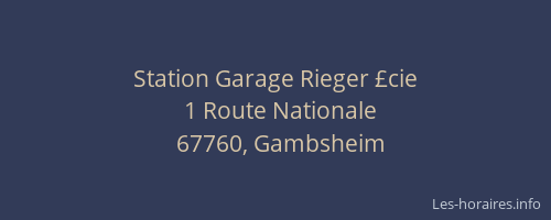 Station Garage Rieger £cie
