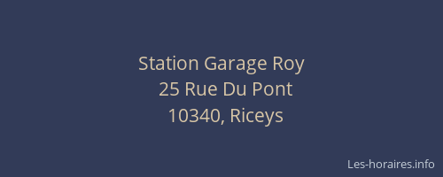 Station Garage Roy