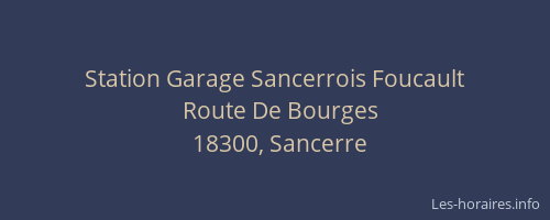 Station Garage Sancerrois Foucault