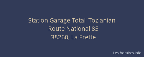 Station Garage Total  Tozlanian