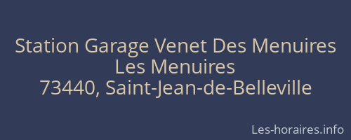 Station Garage Venet Des Menuires