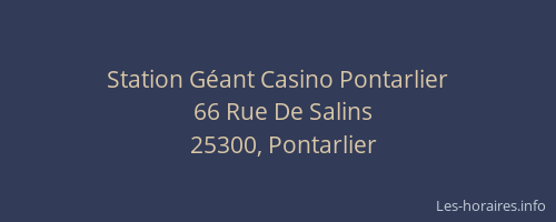 Station Géant Casino Pontarlier