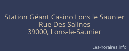 Station Géant Casino Lons le Saunier