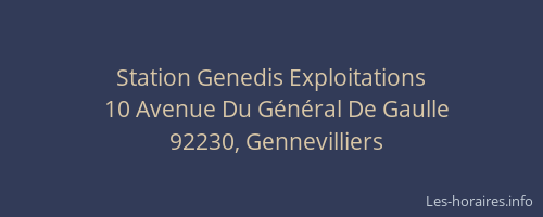 Station Genedis Exploitations