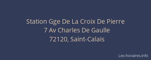 Station Gge De La Croix De Pierre