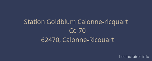 Station Goldblum Calonne-ricquart